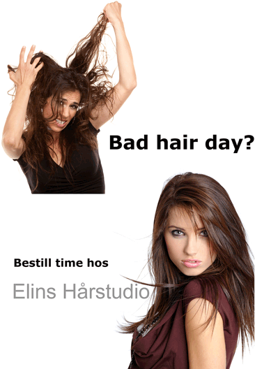 Bad hair day bestill time hos Elins Hårstudio frisør Sandefjord
