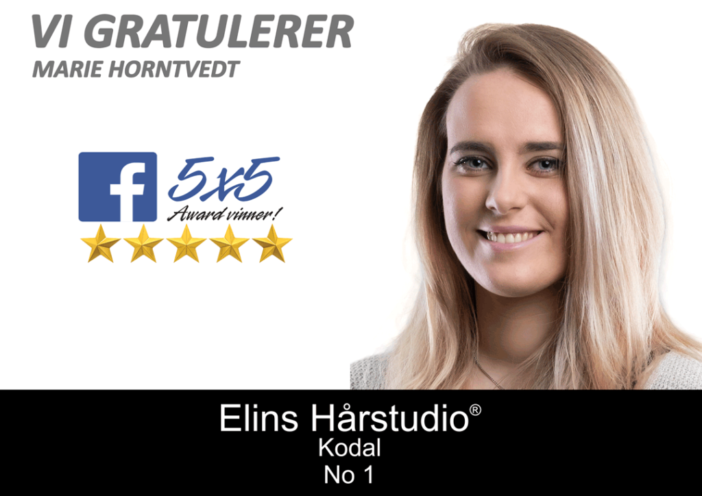 Elins Hårstudio Facebook Award Vinner Marie Horntvedt