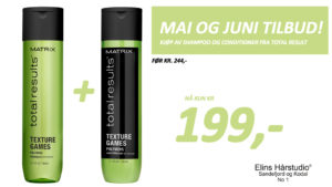 Mai og juni tilbud Matrix total results Shampoo og Conditioner