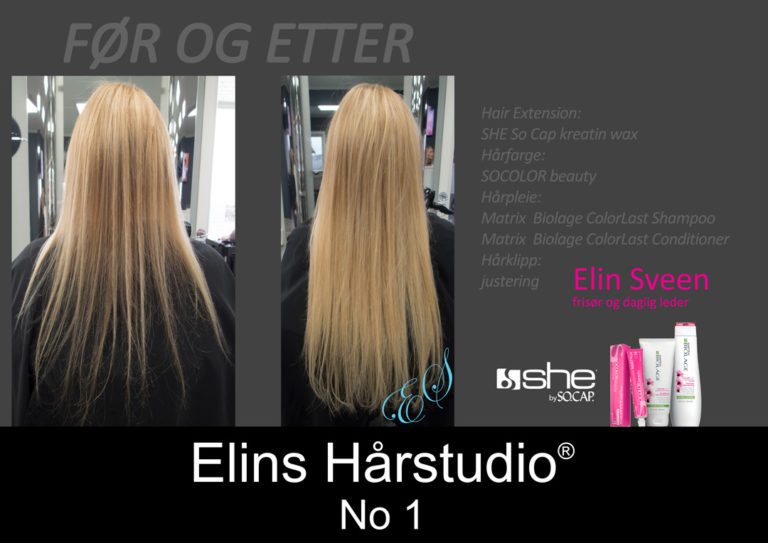 Hair Extension SHE by So Cap gyllen hårfarge langt hår Elins Hårstudio